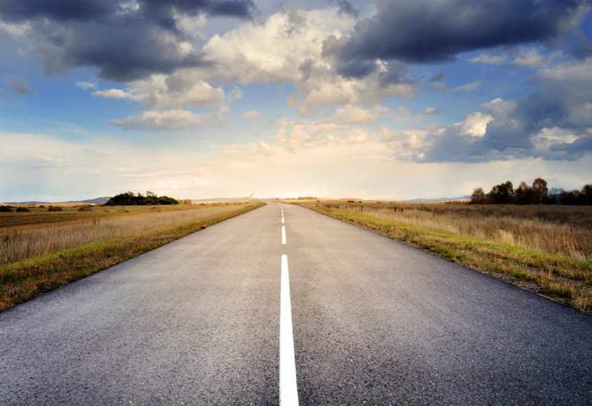 Picture of a very long road
